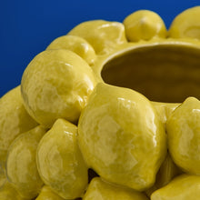 Load image into Gallery viewer, Yellow lemon trend vase covered in various size lemons in ceramic