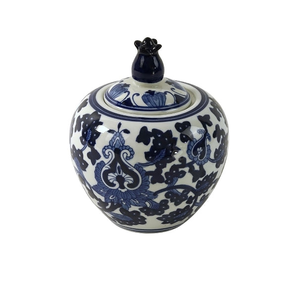 Luuk Blue & White Porcelain Vase, with Lid