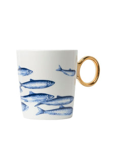 Fish Mug, gold handle