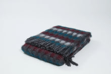 Load image into Gallery viewer, Mia Gray, Blue and Maroon Wool Throw