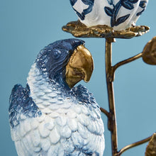 Load image into Gallery viewer, Parrot Candle Holder, Blue and White