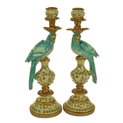 Turquoise Parrot Candle Holder