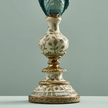 Indlæs billede til gallerivisning Parrot Candle Holder, Turquoise details of base