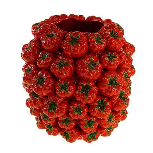 Hand Crafted Vase covered in Red Tomatoes