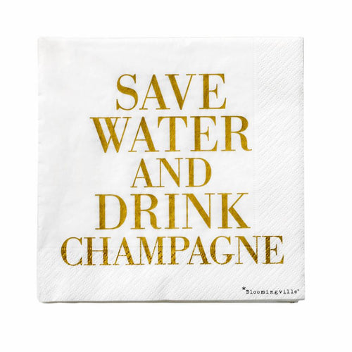 Save Water & Drink Champagne Paper Napkins