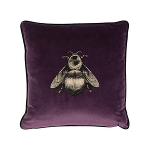 Timorous Beasties Napoleon Bee Aubergine Cushion Front