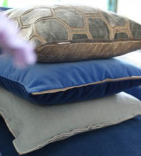 Load image into Gallery viewer, designers guild varese velvet cushion in marine and cerulean